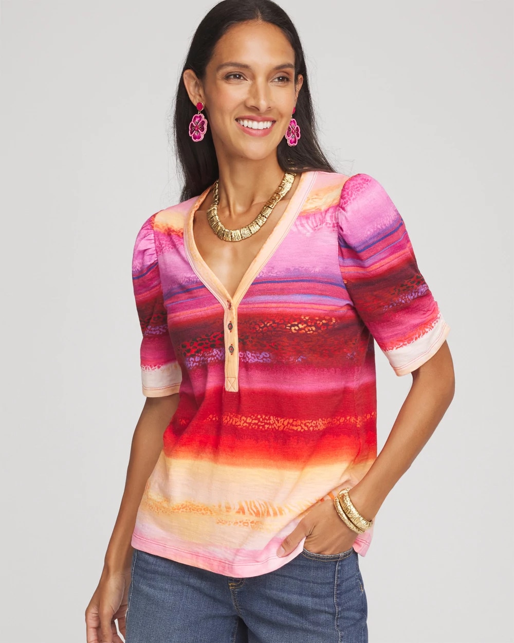 Rio Sunset Henley Tee | Chico's